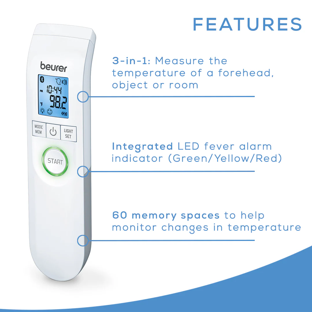 3-in-1 Bluetooth Smart Thermometer | Digital Fever Tracker with App Connectivity - Image 4