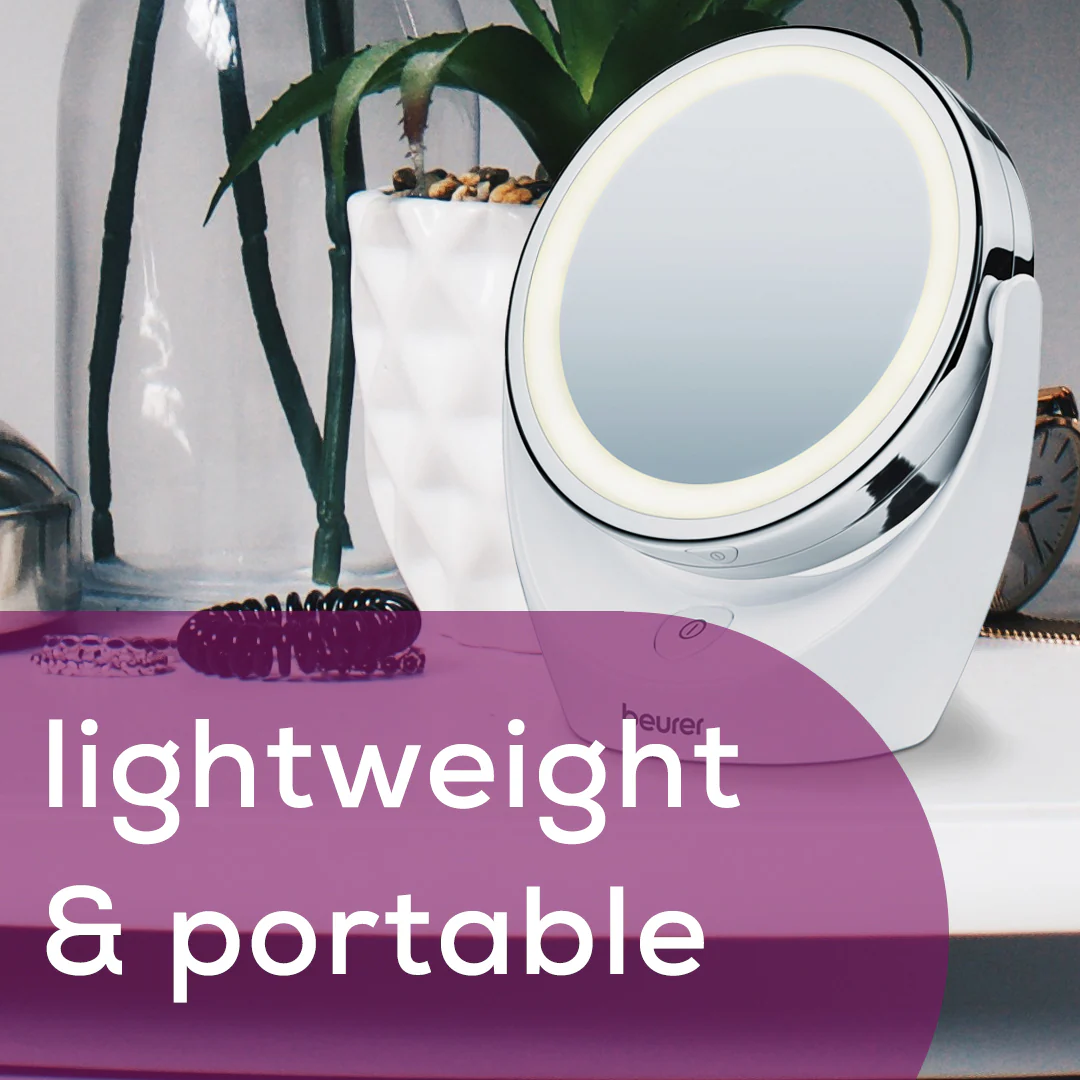 LED Lighted Cosmetic Mirror | Double Sided with 5x Magnification - Image 6