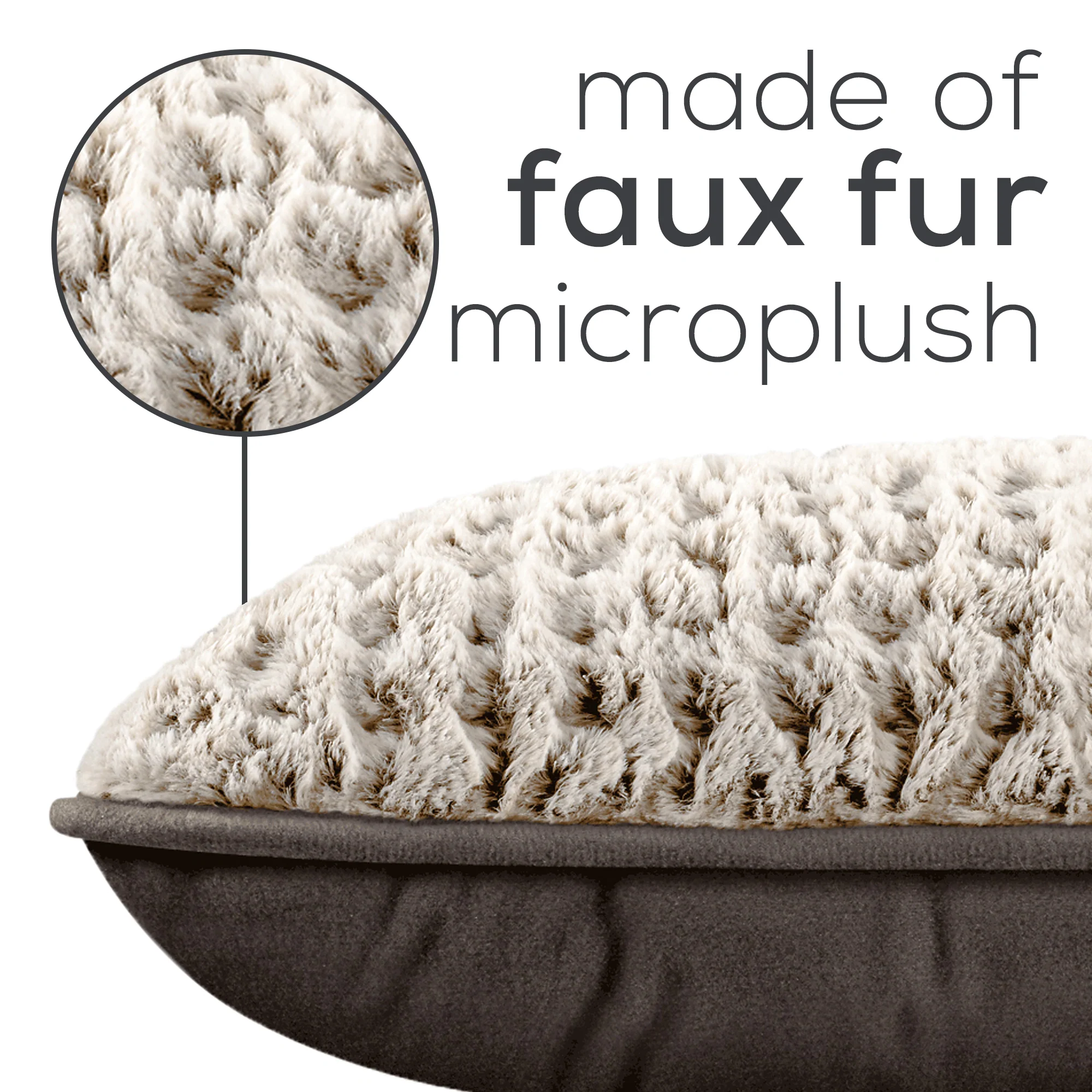 Nordic Lux Faux Fur Heated Pillow, UHP48N - Image 3