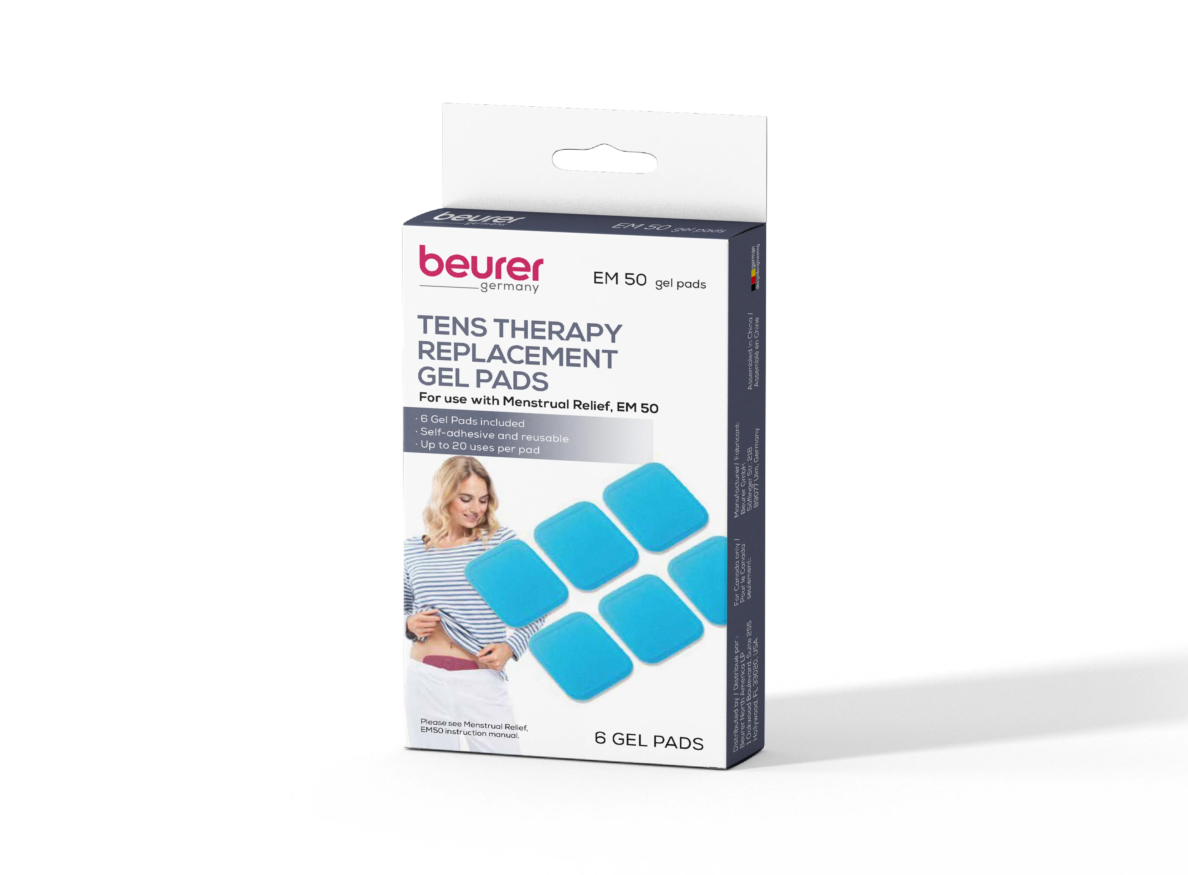 Replacement Self-Adhesive Electrode Gel Pads for TENS Unit EM50/CEM50, EM50 RP (6 Pads) - Image 3