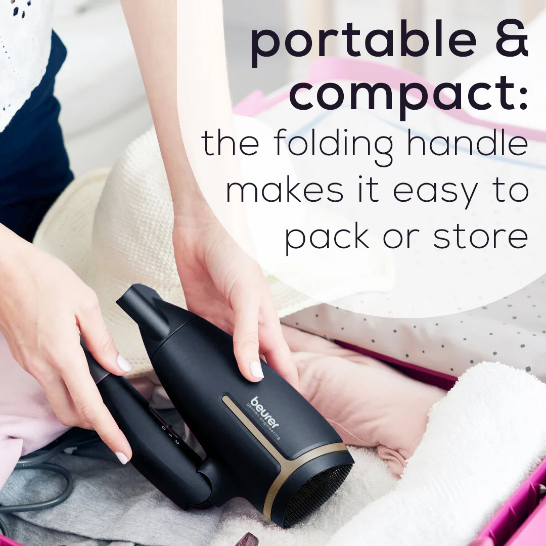 Travel Ionic Hair Dryer | Compact Foldable Blow Dryer for On-the-Go Styling - Image 5