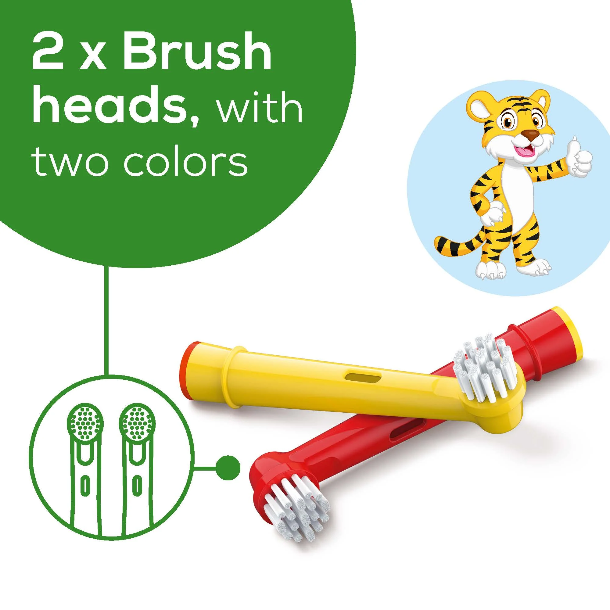 Theo the Tiger Toothbrush Heads, TB10T BH - Image 3