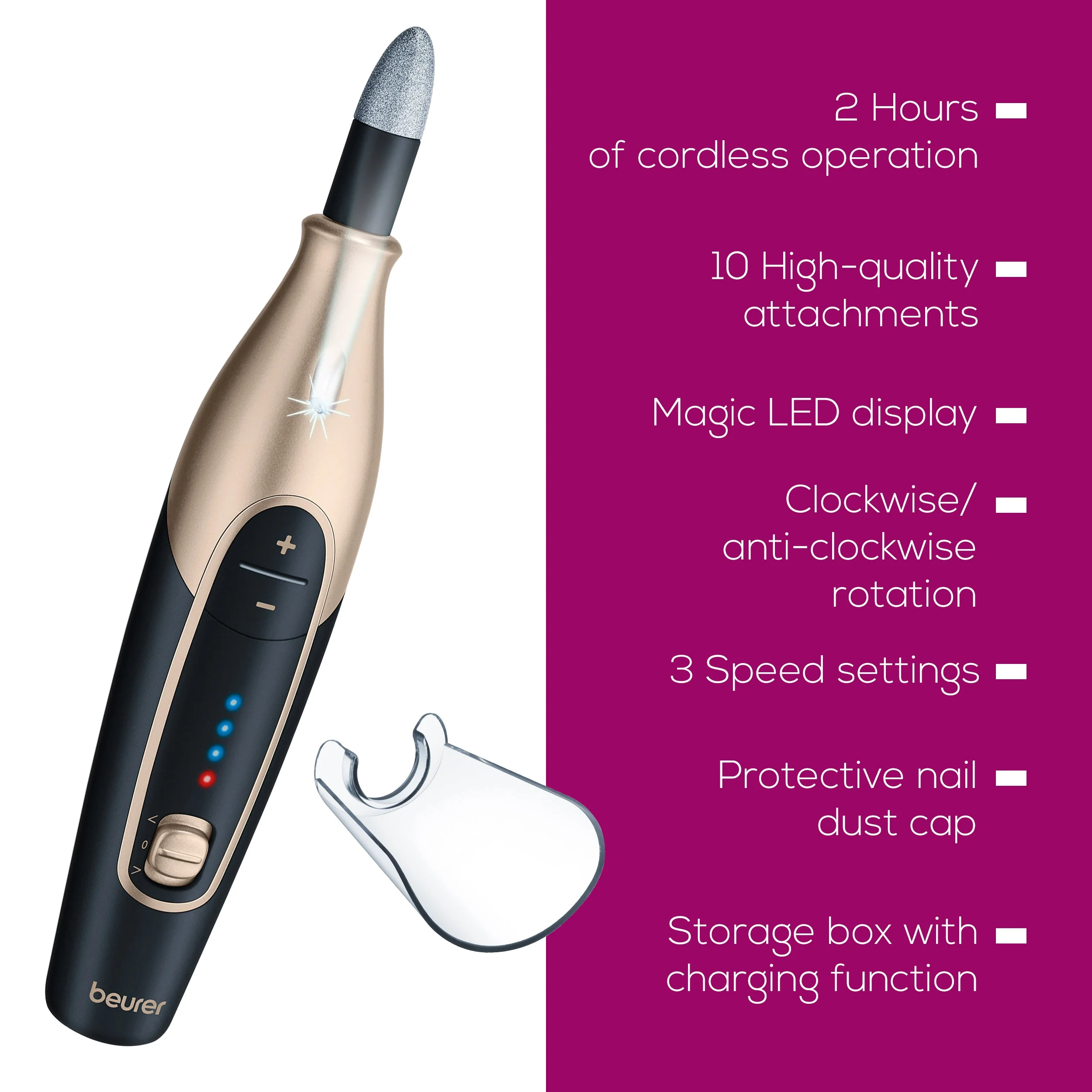 Cordless Professional Nail Drill Kit | 14-Piece Rechargeable Manicure & Pedicure Set - Image 5
