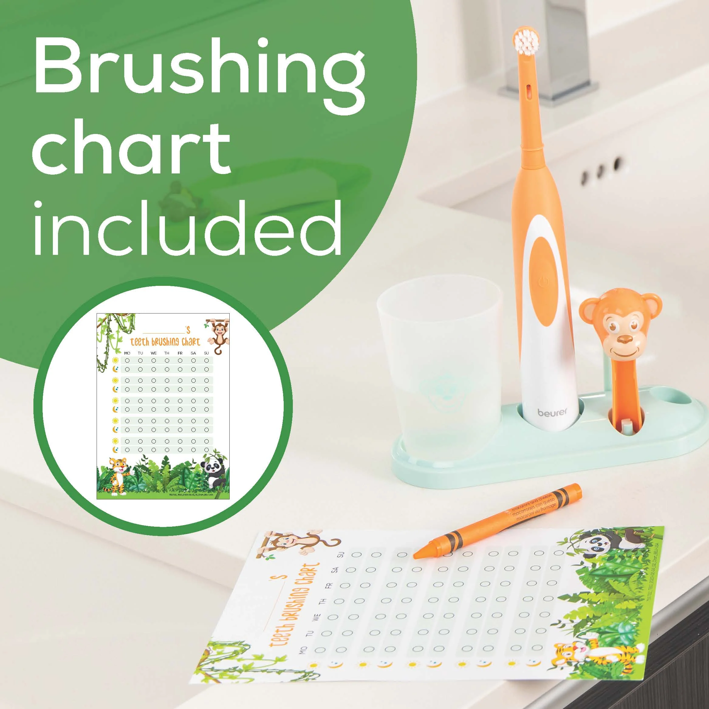 Milo the Monkey Electric Toothbrush Set for Kids, TB10M - Image 7