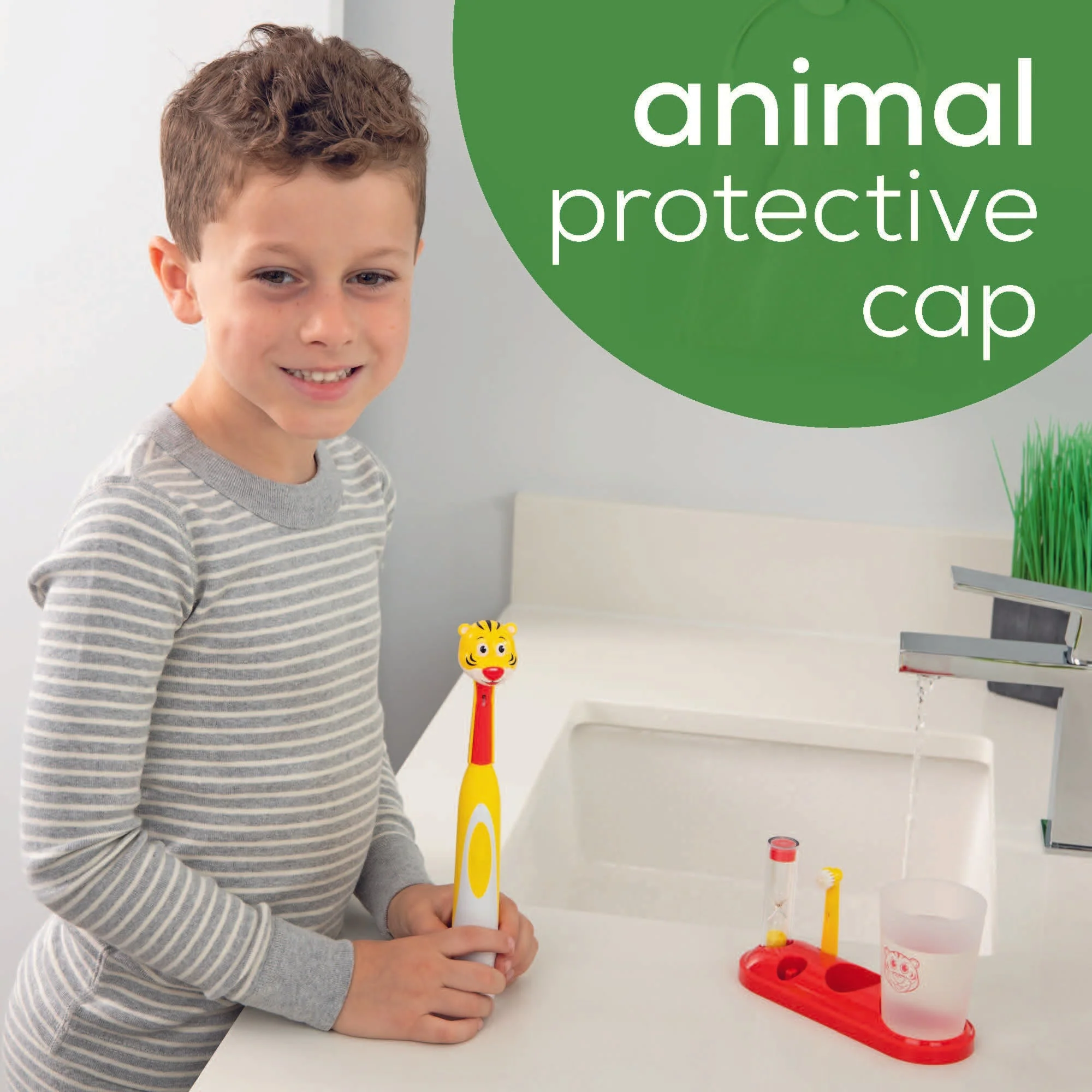 Theo the Tiger Electric Toothbrush Set for Kids, TB10T - Image 5